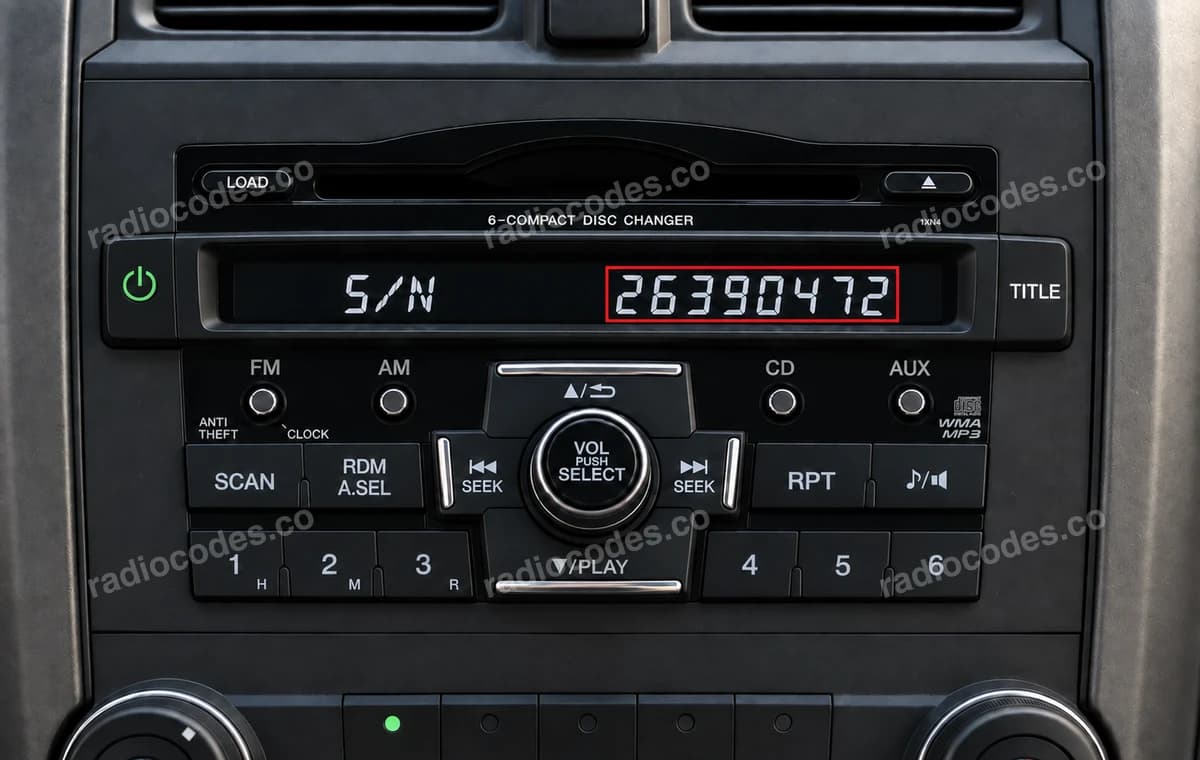Honda 6-CD — number 26390472 on the display