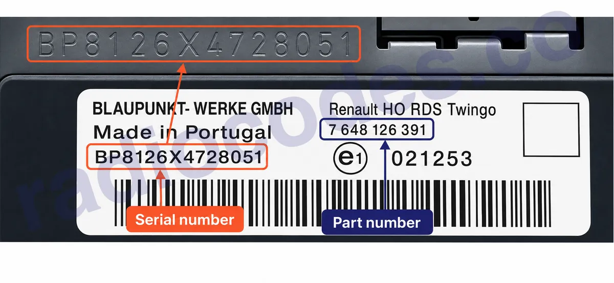 Renault G4 (A) radyonun seri numarasını nerede bulabilirim?