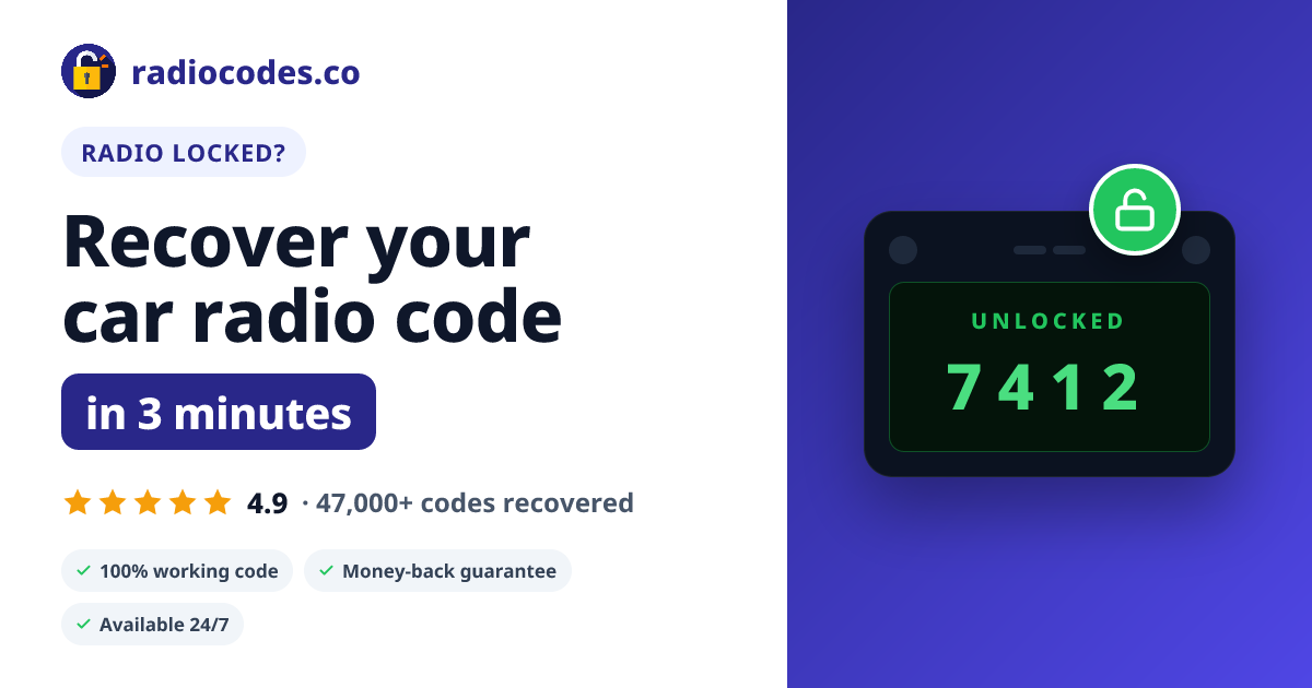 Radio Code Generator – Recover Your Code in Minutes | radiocodes.co